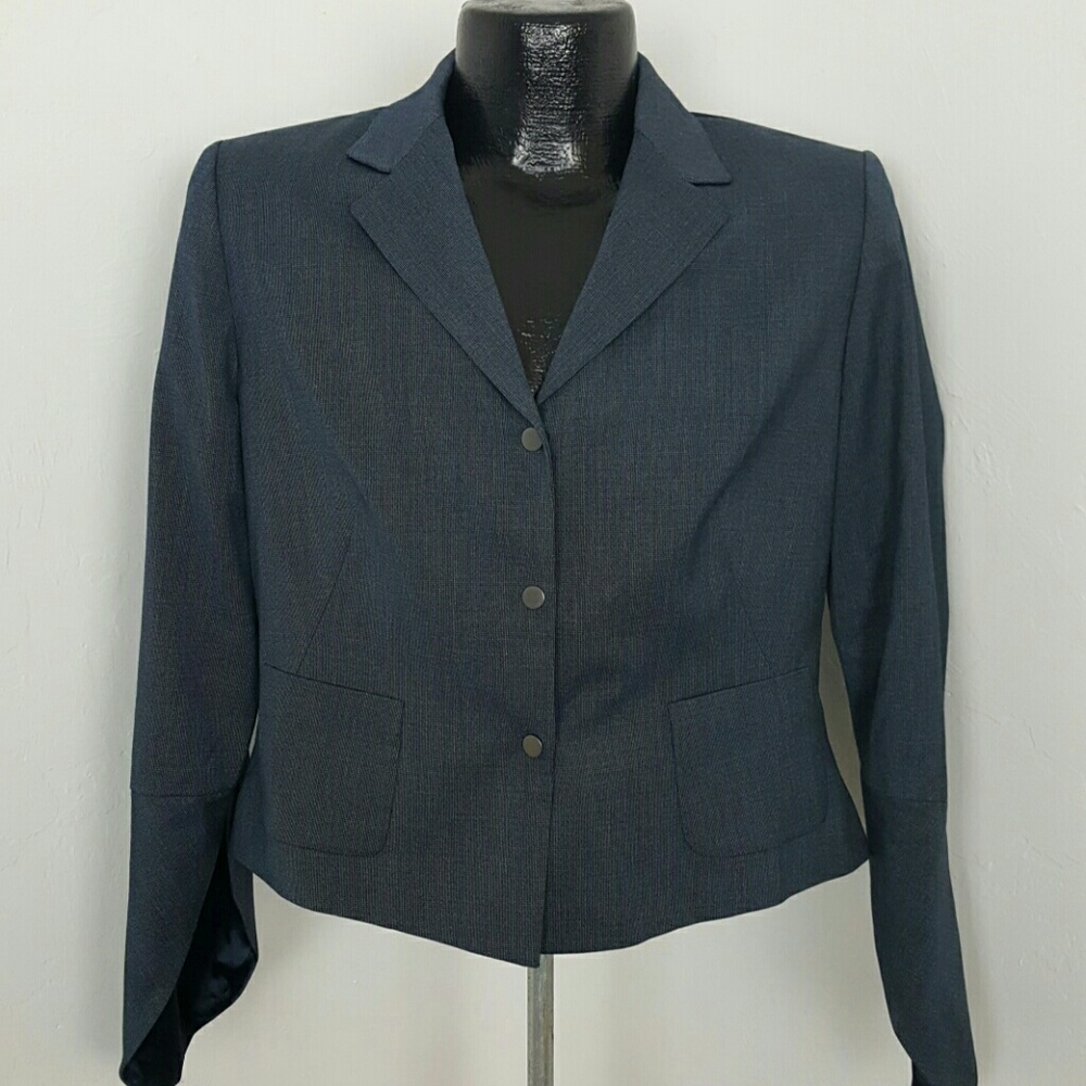 Tahari Blazer Jacket Women’s 12 Two-Tone Lined Snap Front
